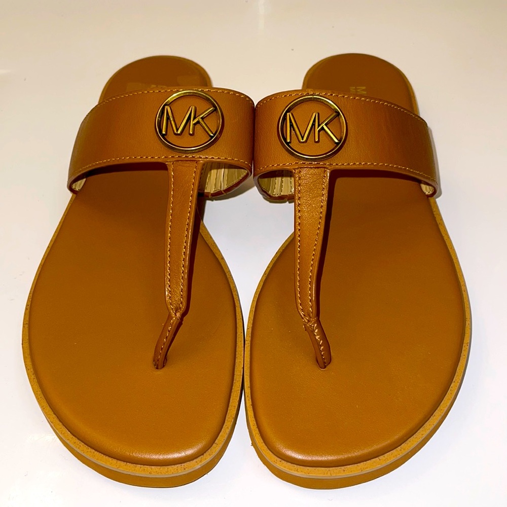 MICHAEL Michael Kors | Brown Leather Thong Sandals